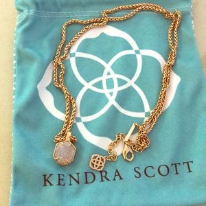 Druzy stone, rose gold chain